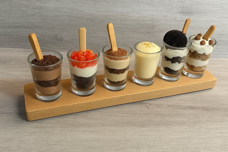 Birch Dessert or Alcohol Shooter Set with Spoons