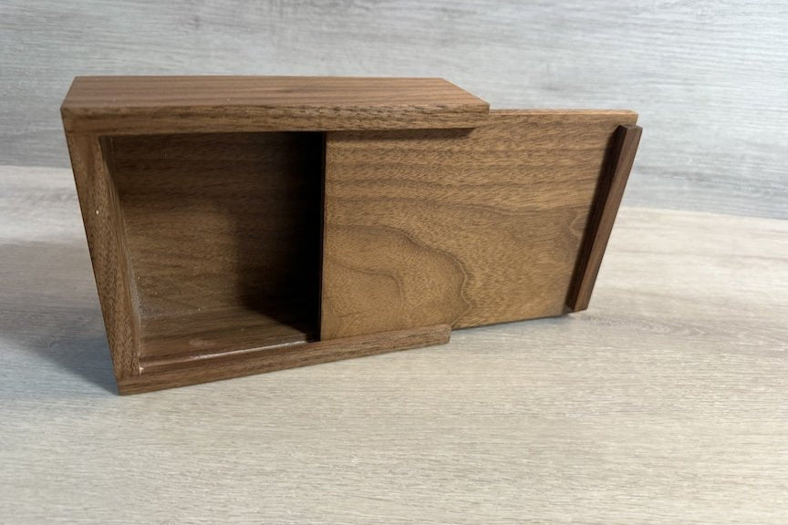 Walnut Keepsake Box with Sliding Lid