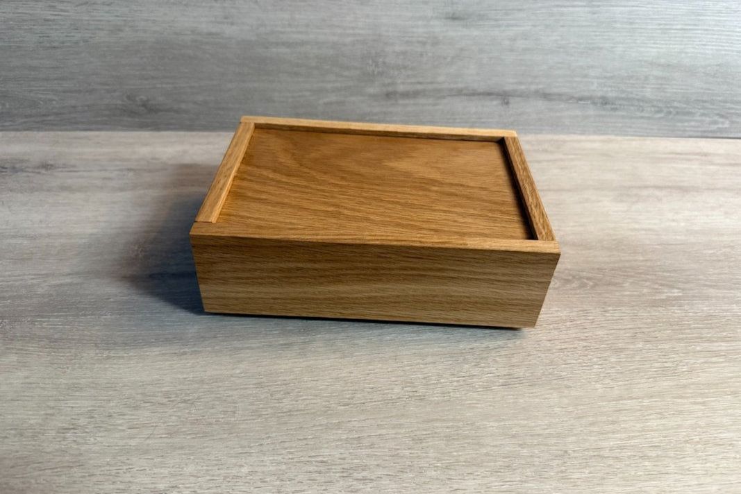 White Oak Keepsake Box with Sliding Lid