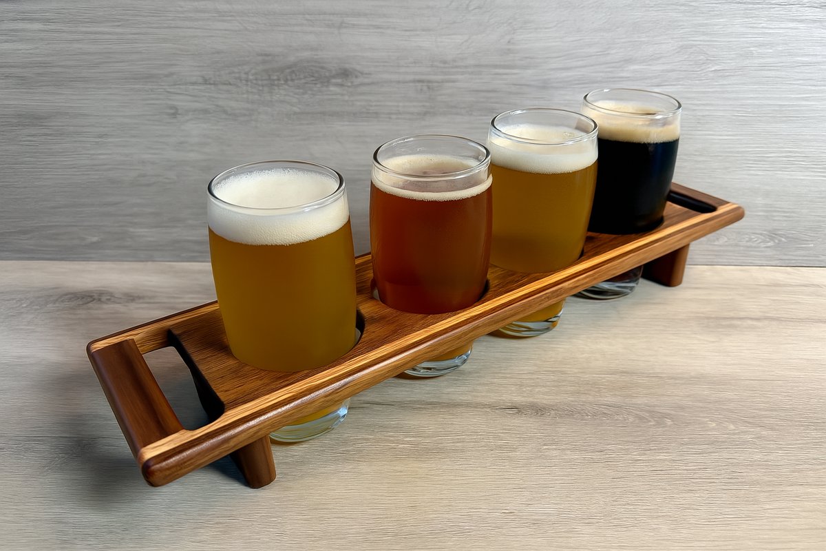 Walnut & Red Oak Beer or Coffee Flight Set