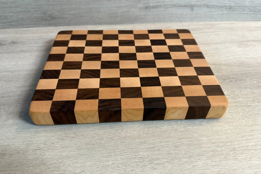Maple & Walnut End Grain Checker Cutting Board