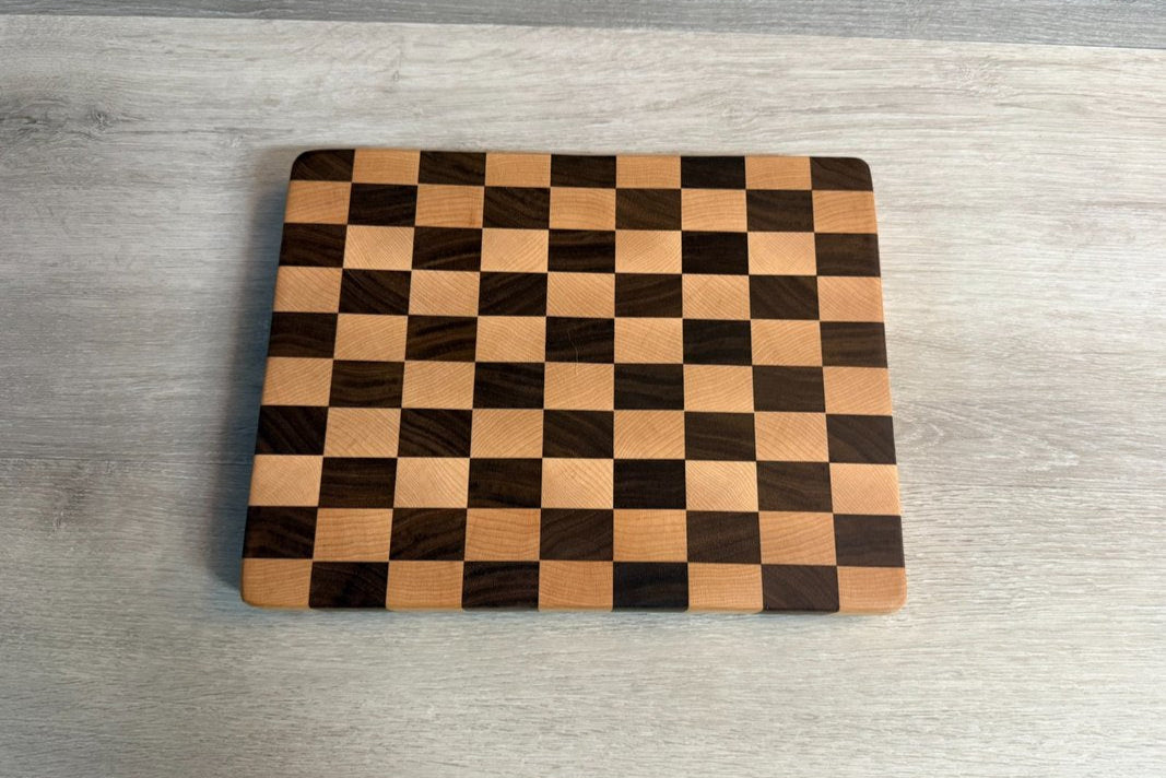 Maple & Walnut End Grain Checker Cutting Board