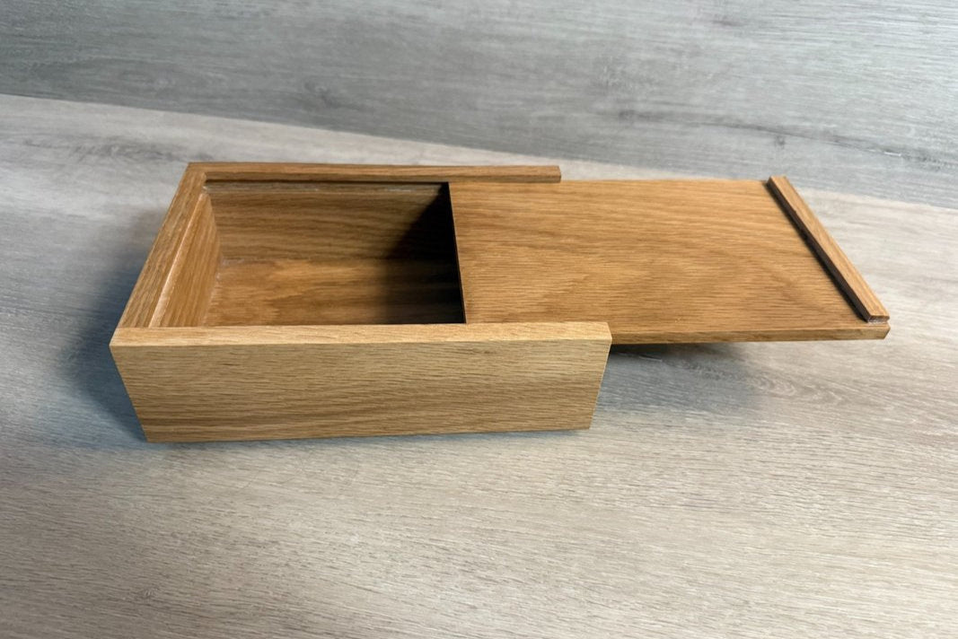 White Oak Keepsake Box with Sliding Lid