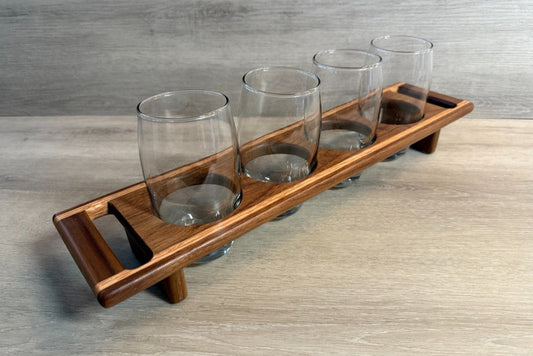 Walnut & Red Oak Beer or Coffee Flight Set